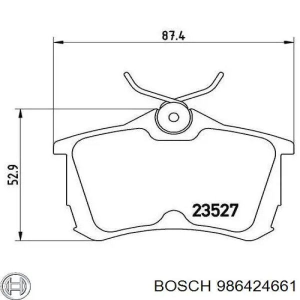 Do koszyka 986424661 Bosch Okładziny (klocki) do hamulców tarczowych tylne