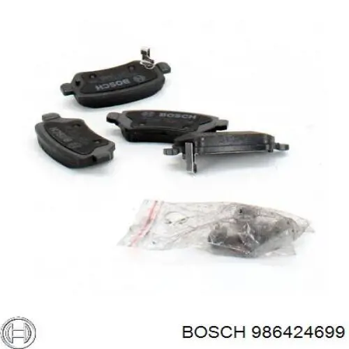 Do koszyka 986424699 Bosch Okładziny (klocki) do hamulców tarczowych tylne