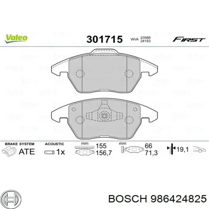 Klocki hamulcowe przednie tarczowe Bosch 986424825 cena, od 31,74 USD