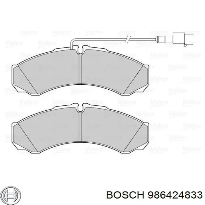 Do koszyka 986424833 Bosch Klocki hamulcowe przednie tarczowe