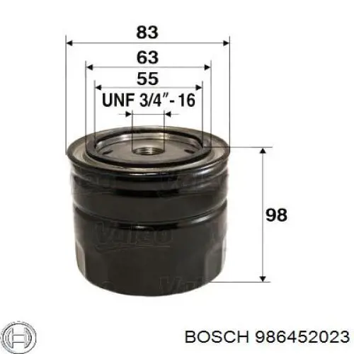 Do koszyka 986452023 Bosch Filtr oleju