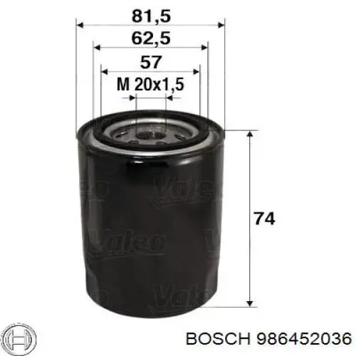 Filtr oleju Bosch 986452036 cena, od 7,12 USD