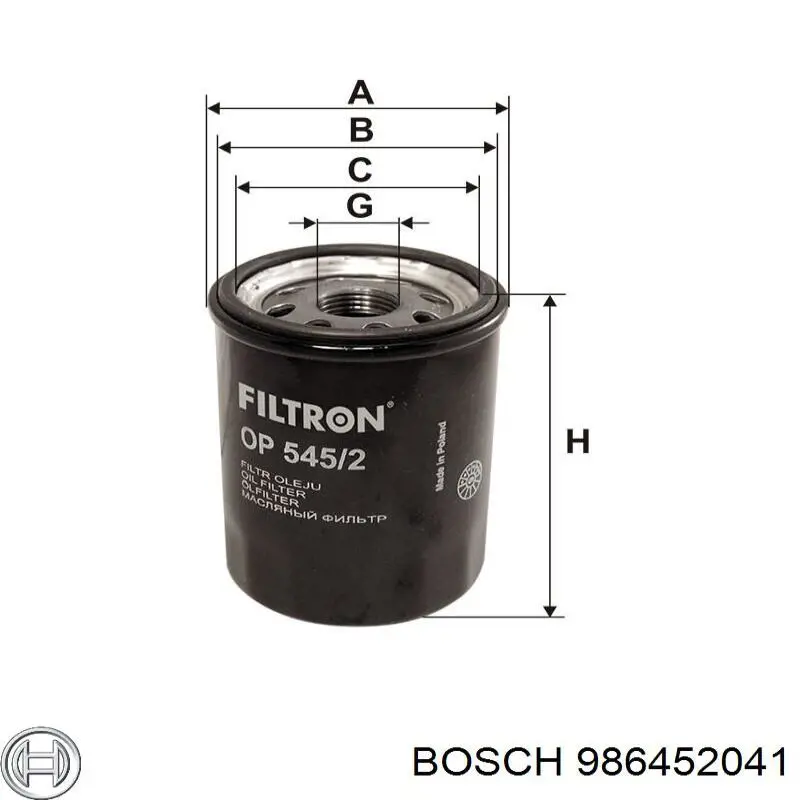 Do koszyka 986452041 Bosch Filtr oleju