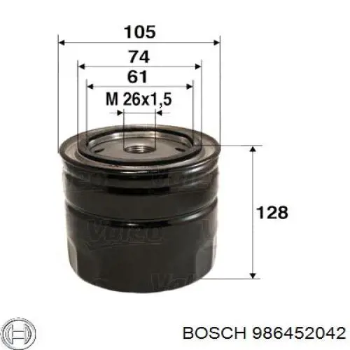 986452042 Bosch Filtr oleju
