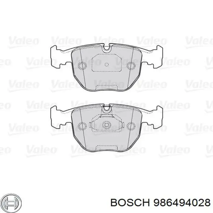 Klocki hamulcowe przednie tarczowe 986494028 Bosch