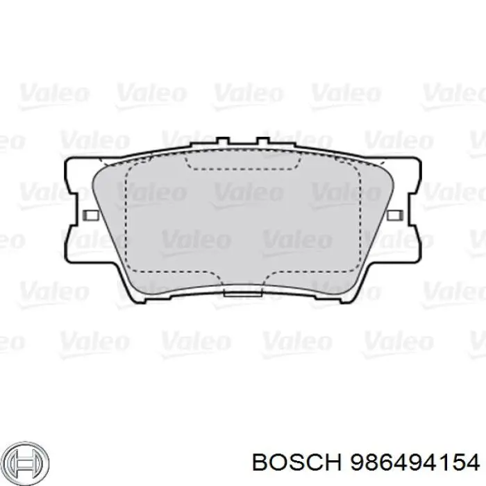 986494154 Bosch Okładziny (klocki) do hamulców tarczowych tylne