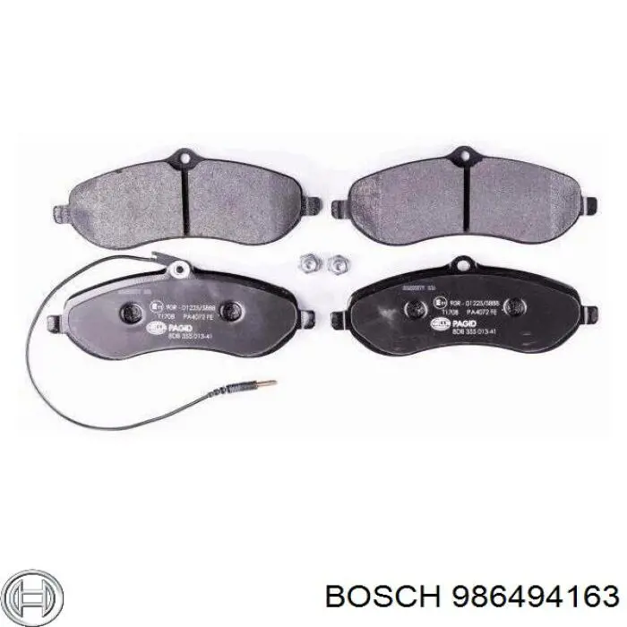 Do koszyka 986494163 Bosch Klocki hamulcowe przednie tarczowe