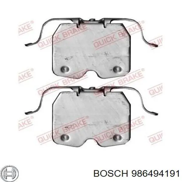 Do koszyka 986494191 Bosch Klocki hamulcowe przednie tarczowe