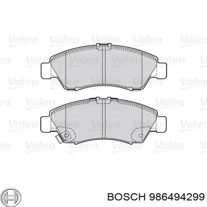 Do koszyka 986494299 Bosch Klocki hamulcowe przednie tarczowe