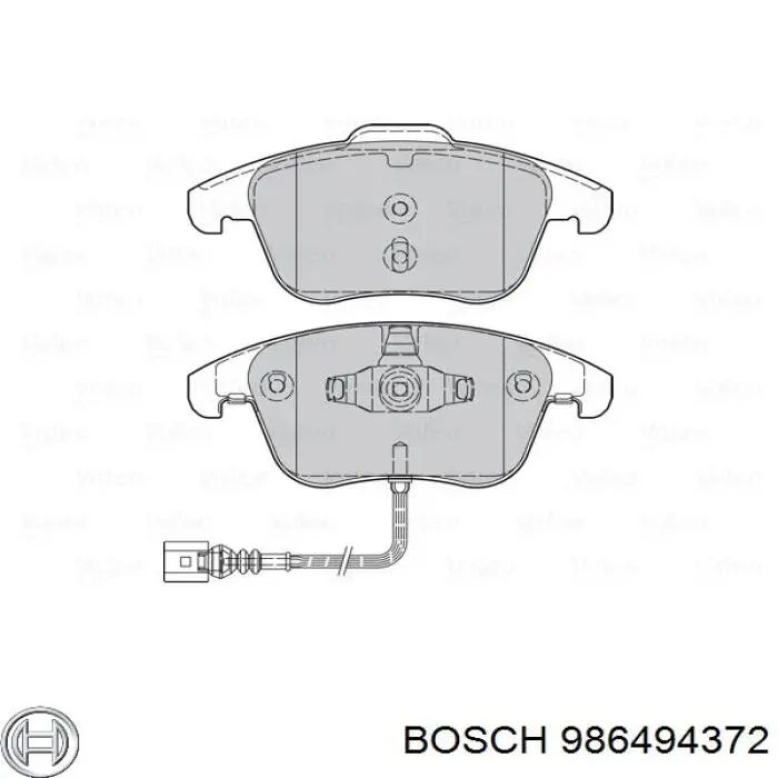 986494372 Bosch Klocki hamulcowe przednie tarczowe