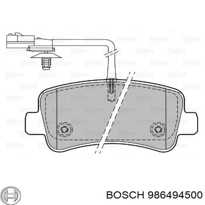 986494500 Bosch Okładziny (klocki) do hamulców tarczowych tylne