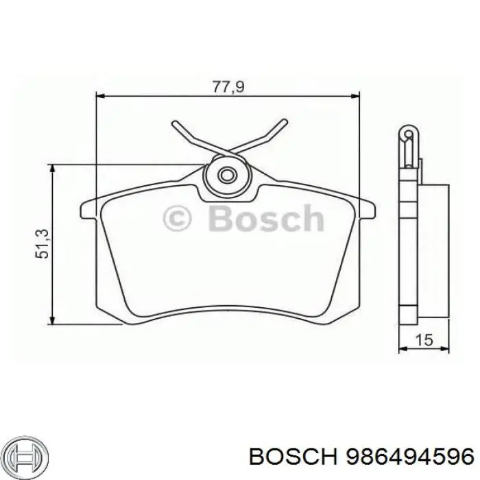 Do koszyka 986494596 Bosch Okładziny (klocki) do hamulców tarczowych tylne