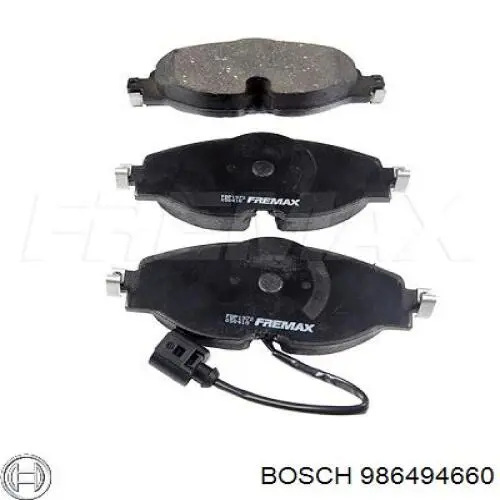 986494660 Bosch Klocki hamulcowe przednie tarczowe
