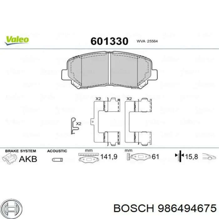 Klocki hamulcowe przednie tarczowe Bosch 986494675 cena, od 26,01 USD