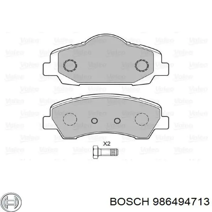 986494713 Bosch Klocki hamulcowe przednie tarczowe