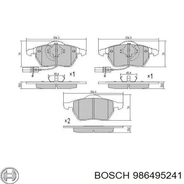 986495241 Bosch klocki hamulcowe przednie tarczowe