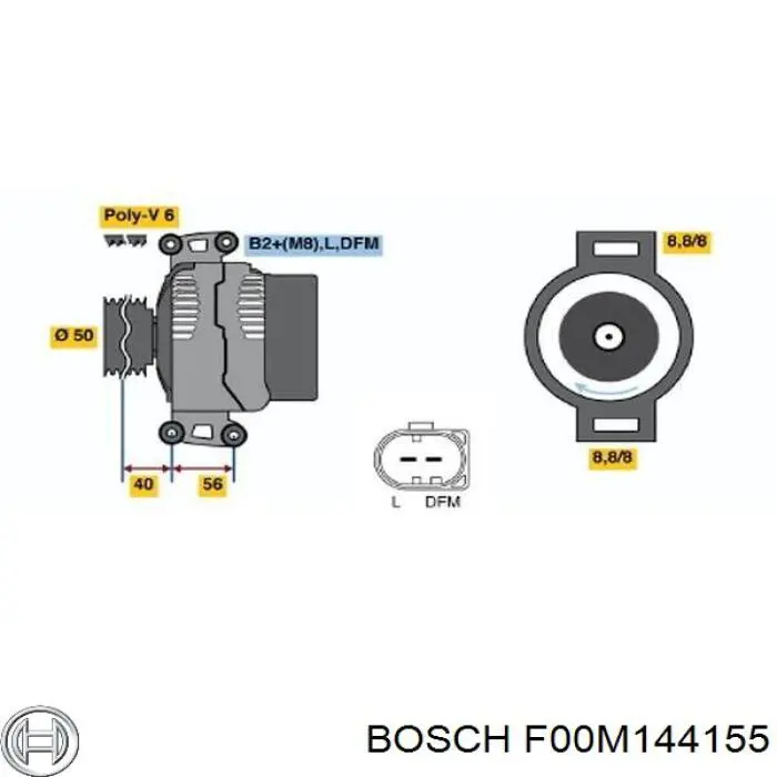 Regulator alternatora (przekaźnik ładowania) Bosch F00M144155