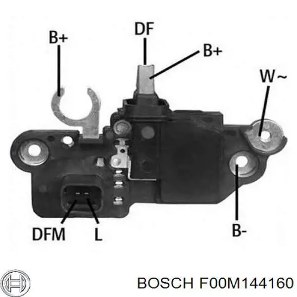 Do koszyka F00M144160 Bosch Regulator alternatora (przekaźnik ładowania)