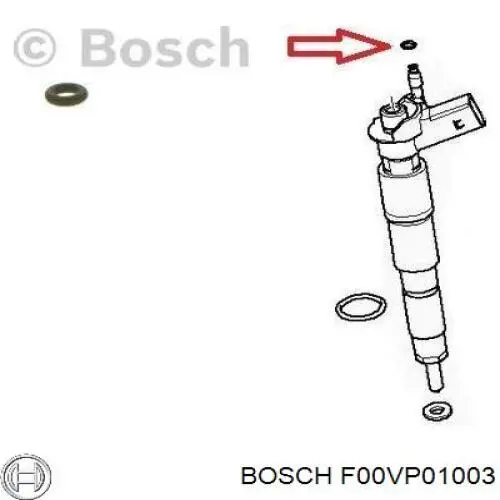 Do koszyka F00VP01003 Bosch Pierścień uszczelniający króciec rury tłocznej wtryskiwacza