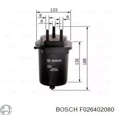 Filtr paliwa Bosch F026402080 cena, od 31,36 USD