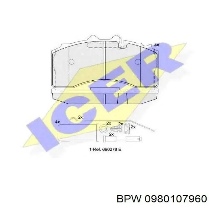Okładziny (klocki) do hamulców tarczowych tylne BPW 0980107960 cena, od 148,42 USD