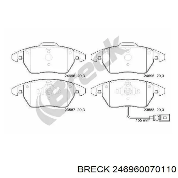 24696 00 701 10 Breck klocki hamulcowe przednie tarczowe