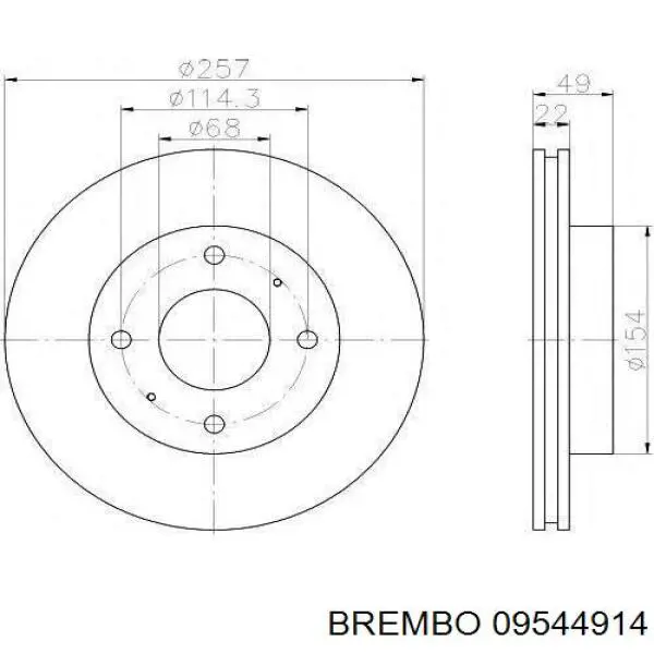 Tarcza hamulcowa przednia Brembo 09544914 cena, od 43,04 USD