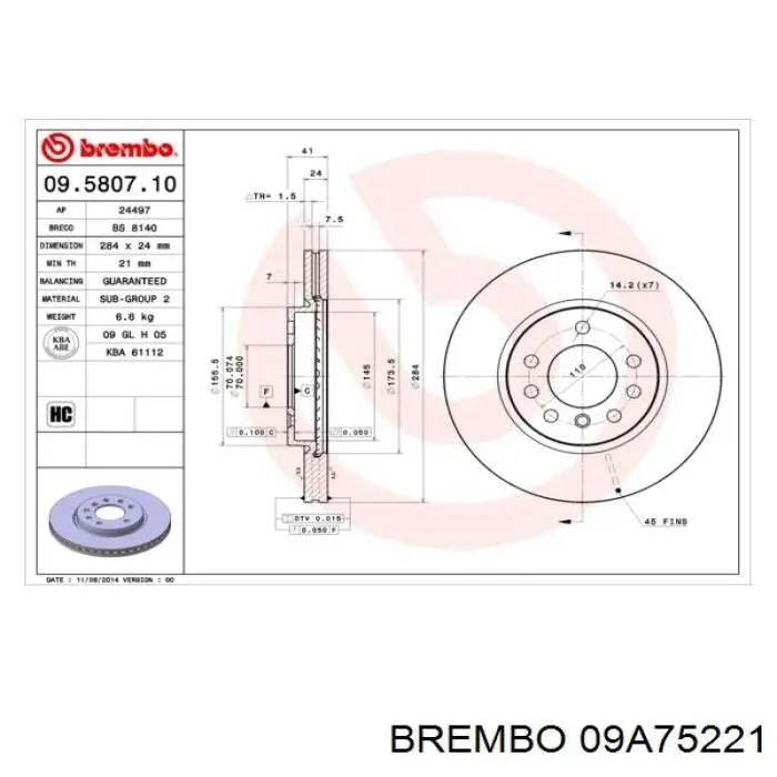 Tarcza hamulcowa przednia 402060019R Renault (RVI)