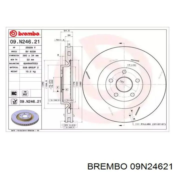 Do koszyka 5181513AB Chrysler Tarcza hamulcowa przednia