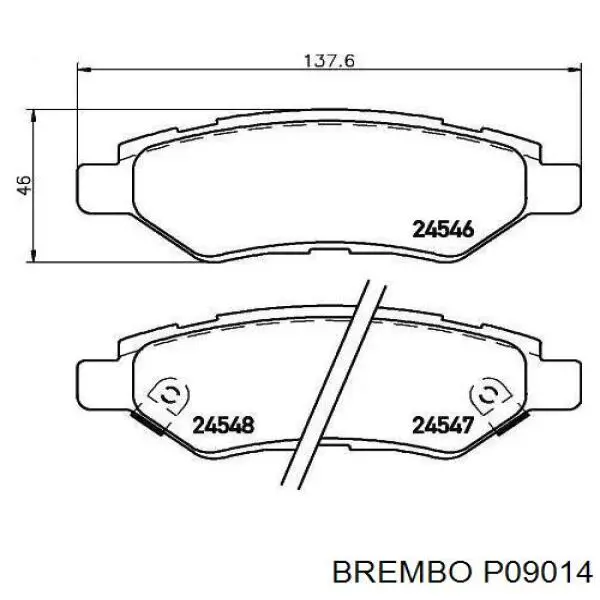 Okładziny (klocki) do hamulców tarczowych tylne Brembo P09014 cena, od 27,67 USD