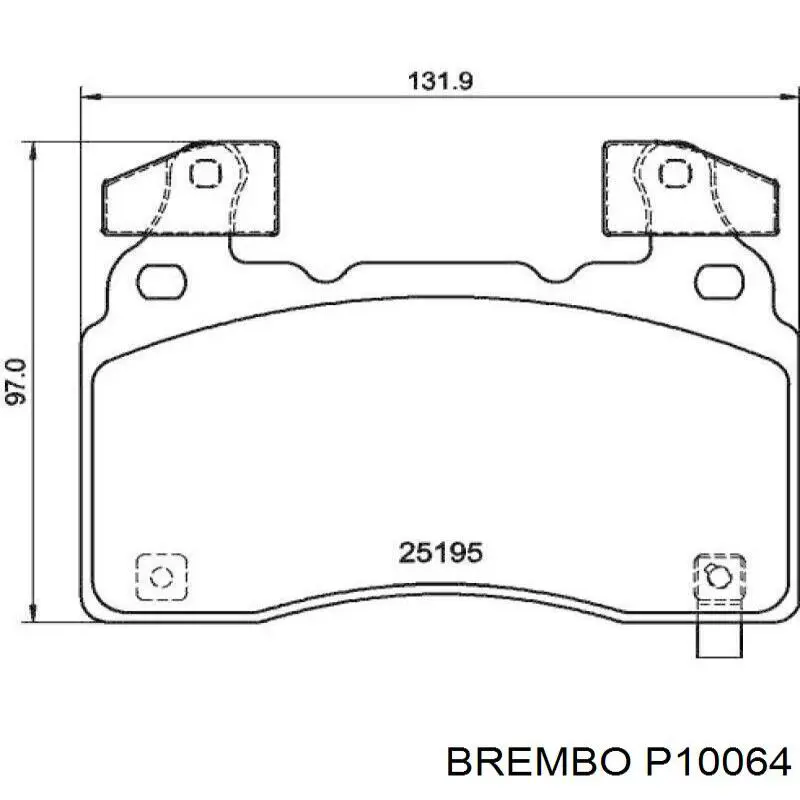 Klocki hamulcowe przednie tarczowe Brembo P10064 cena, od 51,59 USD