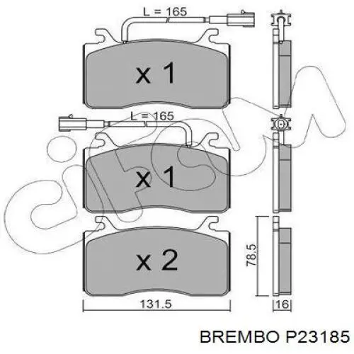 Klocki hamulcowe przednie tarczowe Brembo P23185 cena, od 50,44 USD