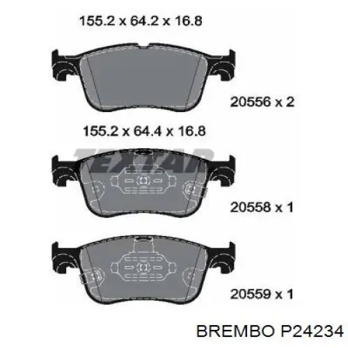 P24234 Brembo klocki hamulcowe przednie tarczowe