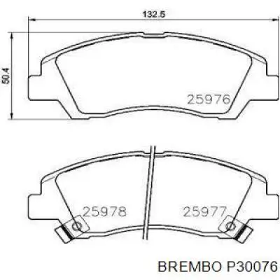 Klocki hamulcowe przednie tarczowe Brembo P30076 cena, od 27,00 USD