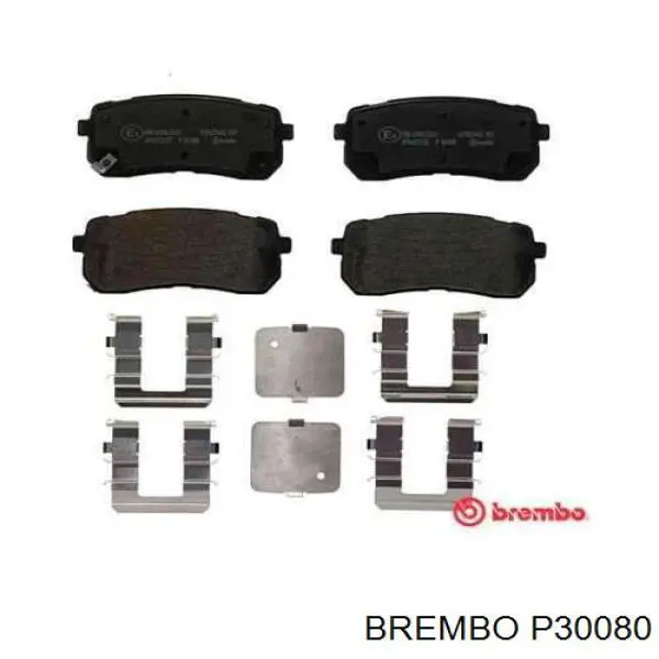 P30080 Brembo okładziny (klocki do hamulców tarczowych tylne)