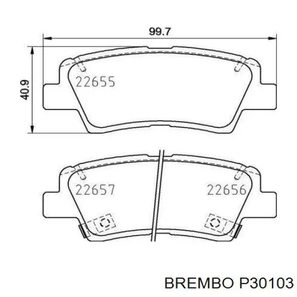 Okładziny (klocki) do hamulców tarczowych tylne Brembo P30103 cena, od 27,17 USD