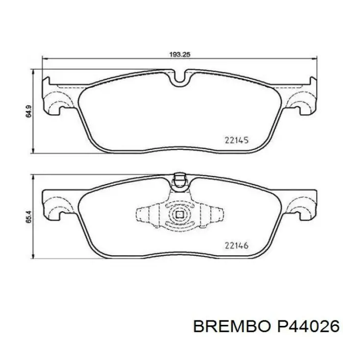 Klocki hamulcowe przednie tarczowe Brembo P44026 cena, od 57,41 USD