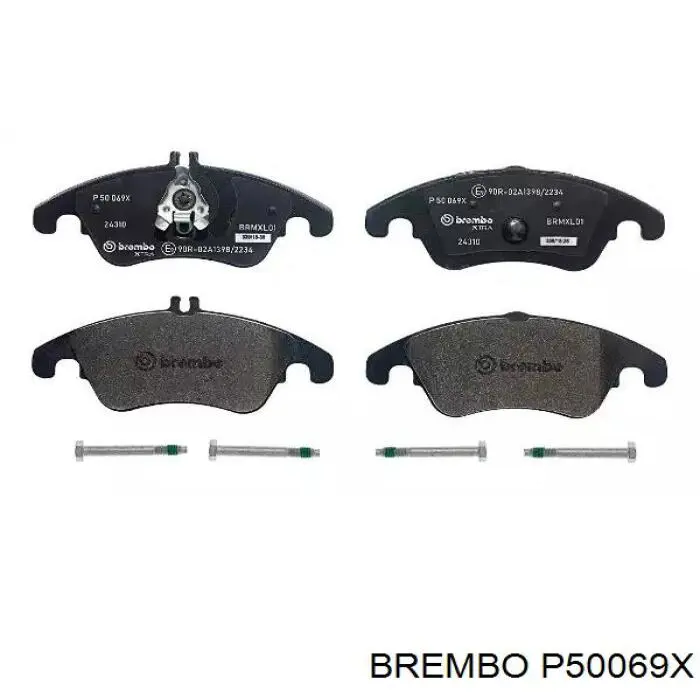 Klocki hamulcowe przednie tarczowe Brembo P50069X cena, od 37,59 USD