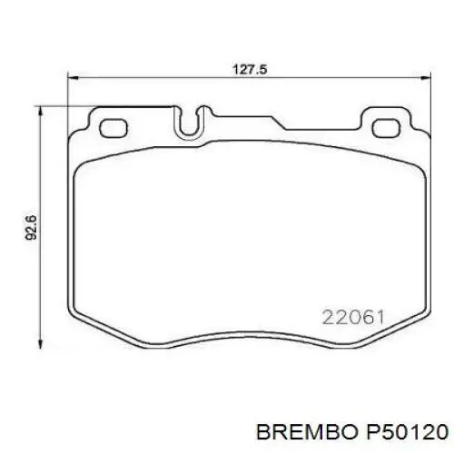 P50120 Brembo klocki hamulcowe przednie tarczowe