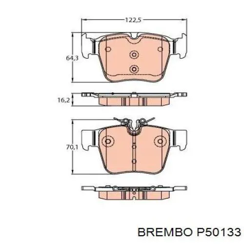 Okładziny (klocki) do hamulców tarczowych tylne Brembo P50133 cena, od 34,37 USD