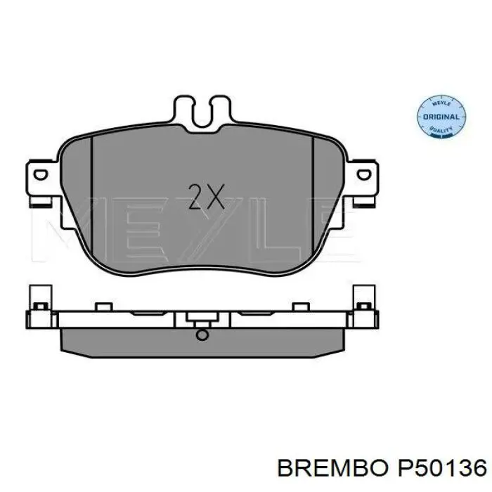Okładziny (klocki) do hamulców tarczowych tylne Brembo P50136 cena, od 49,08 USD