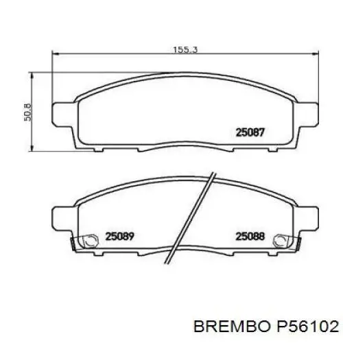 Klocki hamulcowe przednie tarczowe Brembo P56102 cena, od 34,73 USD