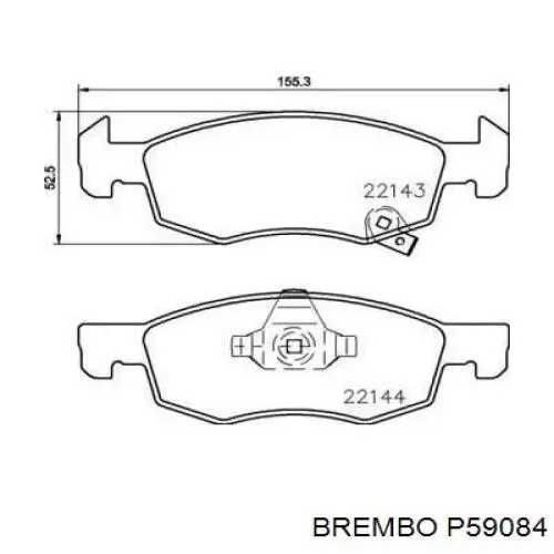 Klocki hamulcowe przednie tarczowe Brembo P59084 cena, od 27,43 USD