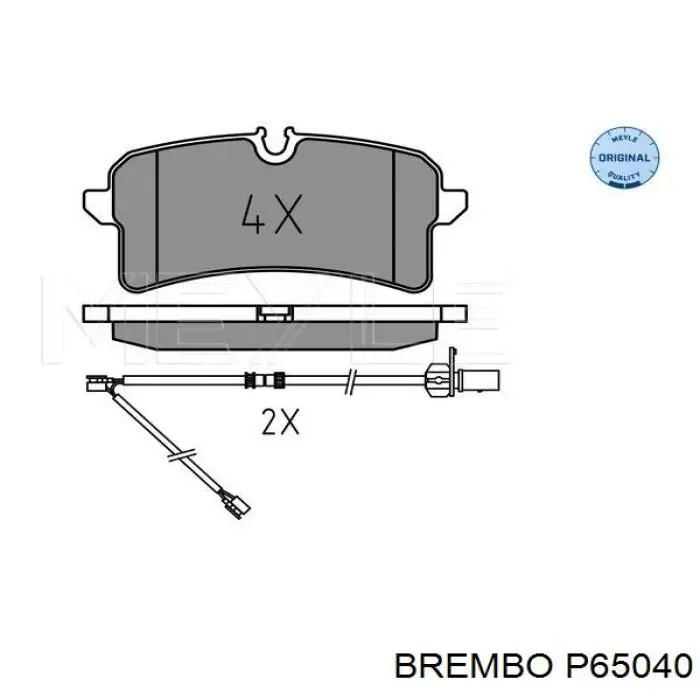 P65040 Brembo okładziny (klocki do hamulców tarczowych tylne)