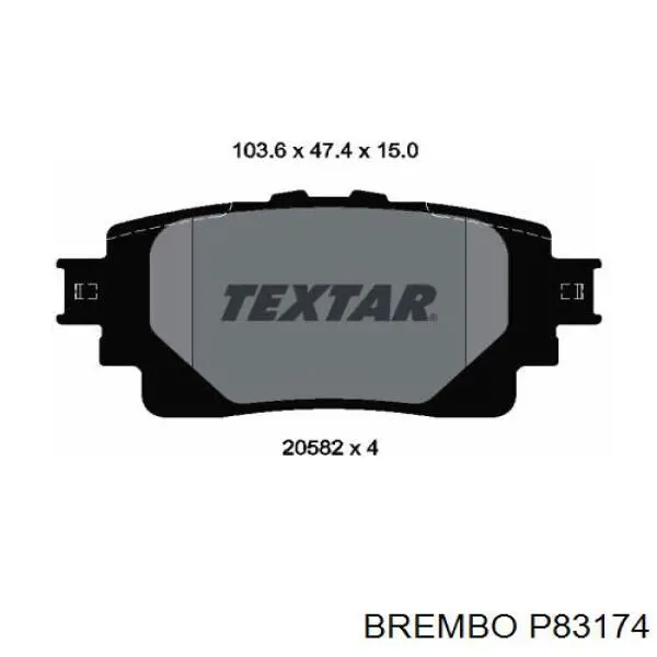 Okładziny (klocki) do hamulców tarczowych tylne Brembo P83174 cena, od 30,54 USD