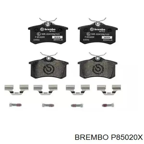 Okładziny (klocki) do hamulców tarczowych tylne Brembo P85020X cena, od 7,66 USD