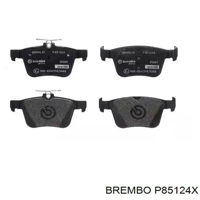 Okładziny (klocki) do hamulców tarczowych tylne Brembo P85124X cena, od 23,58 USD