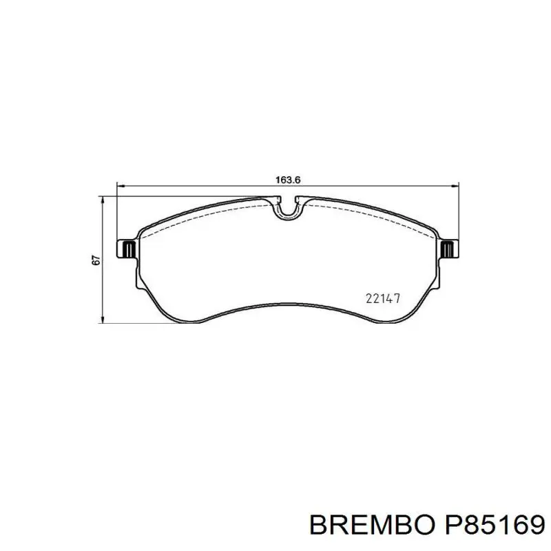Klocki hamulcowe przednie tarczowe Brembo P85169 cena, od 51,08 USD