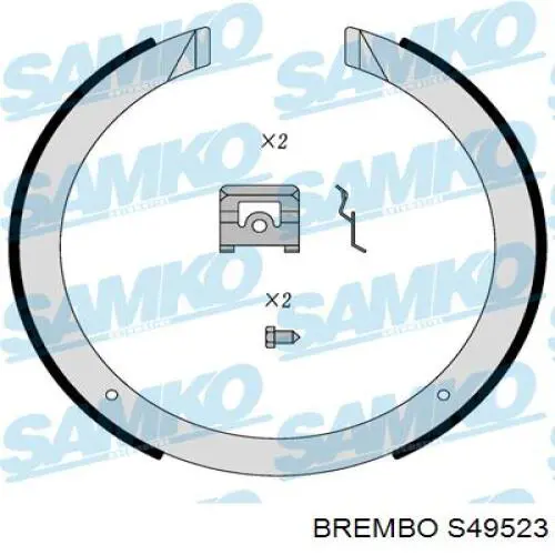 Klocki hamulca ręcznego Brembo S49523 cena, od 37,44 USD