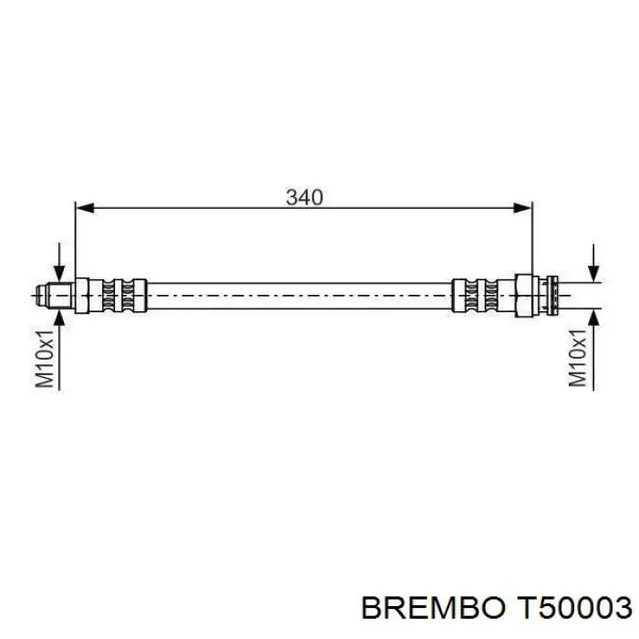 Do koszyka T50003 Brembo Przewód hamulcowy przedni